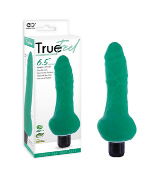 TRUE FEEL REALISTIC TPR VIBRATOR 6.5" - GREEN