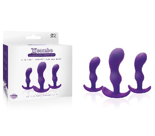 X COMBO 3PC PURPLE SILICONE BUTT PLUG SET