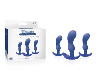 X COMBO 3PC BLUE SILICONE BUTT PLUG SET