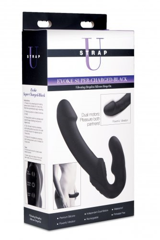 Strap U Evoke Rechargeable Vibrating Silicone Strapless Strap On