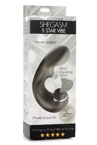 INMI Shegasm 5 Star Tapping G-Spot Vibe w/ Suction Black