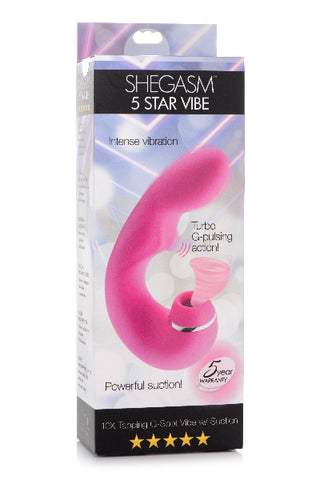 INMI Shegasm 5 Star Tapping G-Spot Vibe w/ Suction Pink