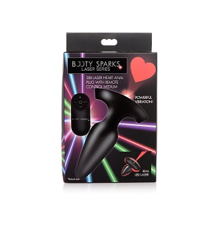 BOOTY SPARKS 28X Laser Heart Silicone Anal Plug with Remote â€“ Medium