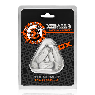 OXBALLS TRI-SPORT versatile 3-ring cocksling CLEAR