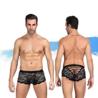 Ashella Lingerie Mica Lace Boxer Brief Black L/XL