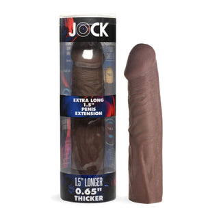 JOCK Extra Long 1.5" Penis Extension Sleeve- Dark