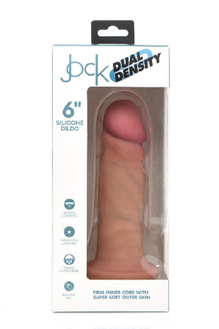 JOCK 6" DUAL DENSITY SILICONE DILDO - LIGHT