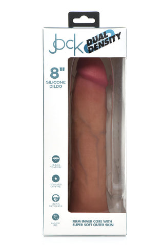 JOCK 8" DUAL DENSITY SILICONE DILDO - LIGHT