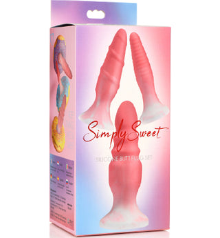 Simply Sweet Silicone Butt Plug Set - Pink