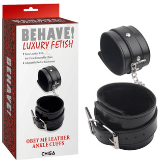 Obey Me Leather Ankle Cuffs