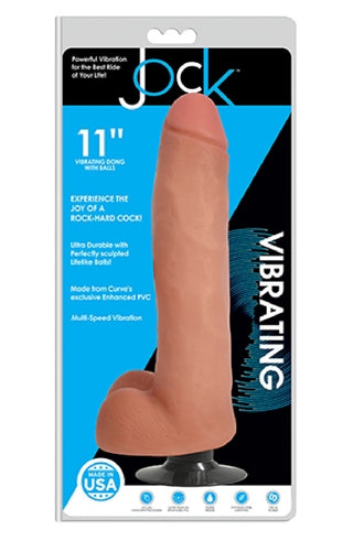 Jock 11" Vibrating Dong With Balls Vanilla