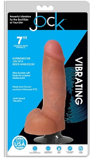 Jock 7" Vibrating Dong With Balls Vanilla