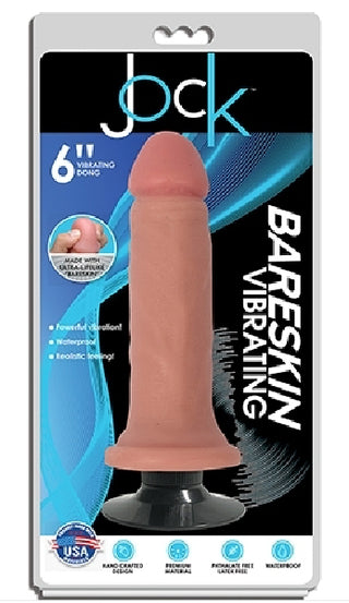 JOCK 6" Bareskin Vibrating Dong No Balls Vanilla