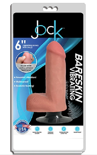 JOCK 6" Bareskin Vibrating Dong with Balls Vanilla