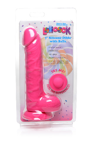 LOLLICOCK 7" WITH BALLS SILICONE - CHERRY