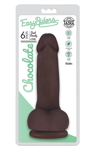 Easy Riders 6" Slim Bioskin Dong With Balls Chocol