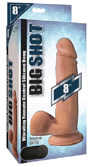 Big Shot 8" Vibrating Wireless Rechargeable Silicone Dildo w/Balls