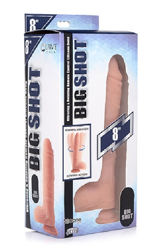 BIG SHOT 8" ROTATING RECHARGEABLE LIQUID SILICONE DONG WITH BALLS