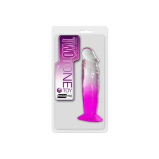 Two Tone 7" PVC Dong in Clear/Purple