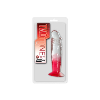 Two Tone 7" PVC Dong in Clear/Red