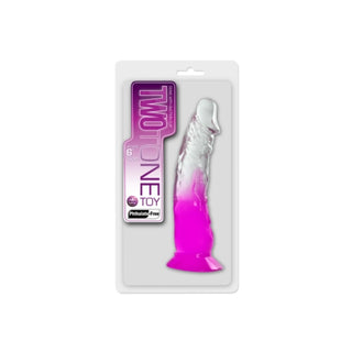 Two Tone 6" PVC Dong in Clear/Purple