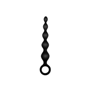 5.5" Ribbed Silicone Anal Beads Black