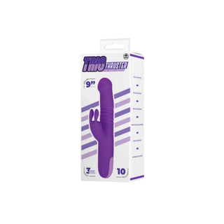 Trio Thruster 9" Silicone 3 in 1 Rechargeable Rabbit Vibrator