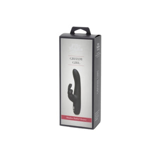 Fifty Shades of Grey Greedy Girl Rechargeable Slimline Rabbit Vibrator Black