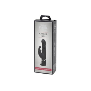 Fifty Shades of Grey Greedy Girl Rechargeable G-Spot Thrusting Rabbit Vibrator Black