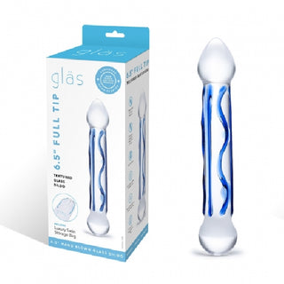 6.5" Full Tip Textured Glass Dildo