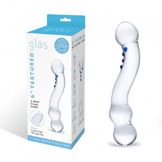 6" Textured G-Spot Glass Dildo