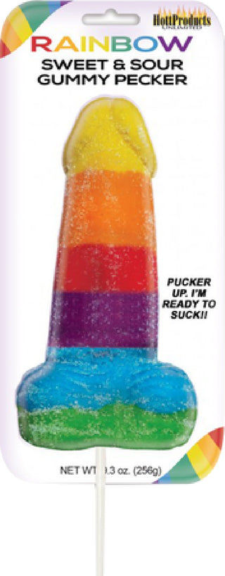 Sweet & Sour Jumbow Rainbow Gummy Cock Pop