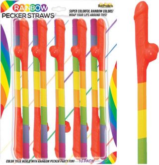 Rainbow Pecker Straws