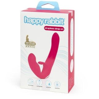 Happy Rabbit Rechargeable Vibrating Strapless Strap On Pink