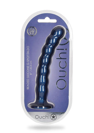 Ouch! - Beaded G-Spot Dildo - 8'' / 20,5 cm - Metallic Blue..