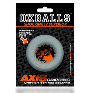 OXBALLS AXIS inner ribbed griphold cockring CLEAR ICE