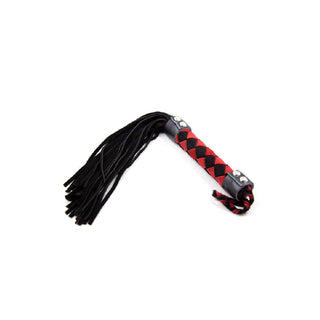 15" LEATHER FLOGGER BLACK W/ RED