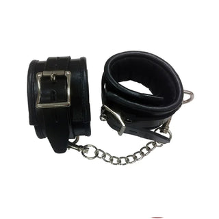 LEATHER ANKLE CUFFS - BLACK