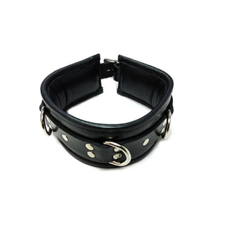 LEATHER COLLAR -  BLACK