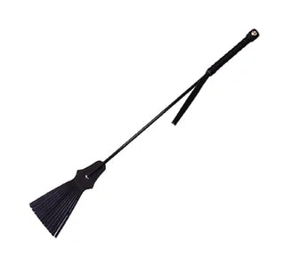 Leather Tasselled Riding Crop Black