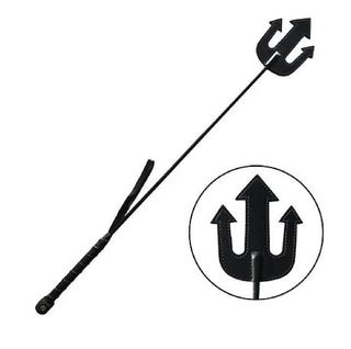 ROUGE LEATHER DEVILS RIDING CROP BLACK