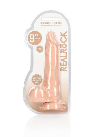 RealRock- Realistic Dildo With Balls - 9" - 23 cm - Flesh