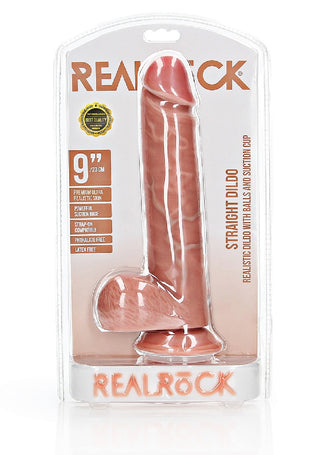 RealRock- 9 " Cock With Balls - Regular Straight - Flesh