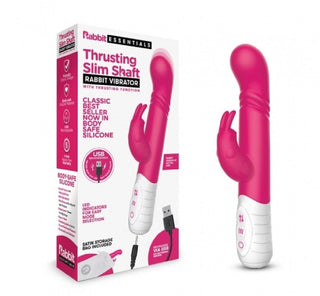 Rabbit Essential Rechargeable Slim Shaft thrusting G-spot Rabbit - PIN...