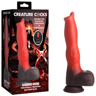 Ramming Hound Thrusting & Vibrating Silicone Dildo