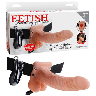 Fetish Fantasy Series 7'' Vibrating Hollow Strap-on With Balls