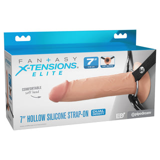 FX Elite 7'' Silicone Hollow Strap-On - Flesh